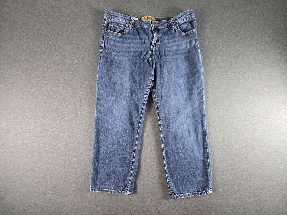 Kut From The Kloth Jeans Womens 12 Blue Bardot Crop Skinny Boyfriend Denim